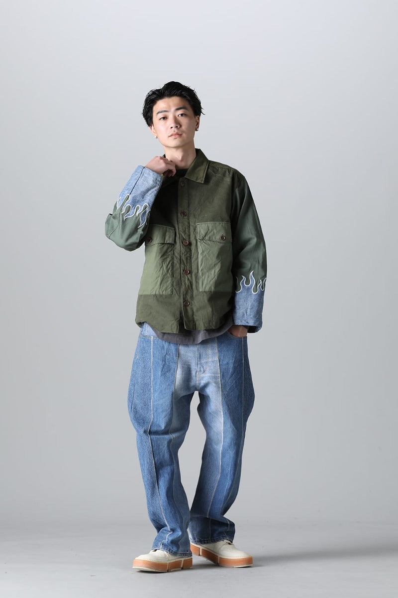 Fire EMB jacket  Denim - M2