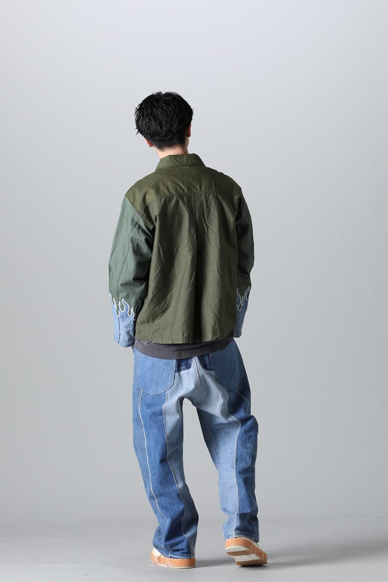 Fire EMB jacket  Denim - M2