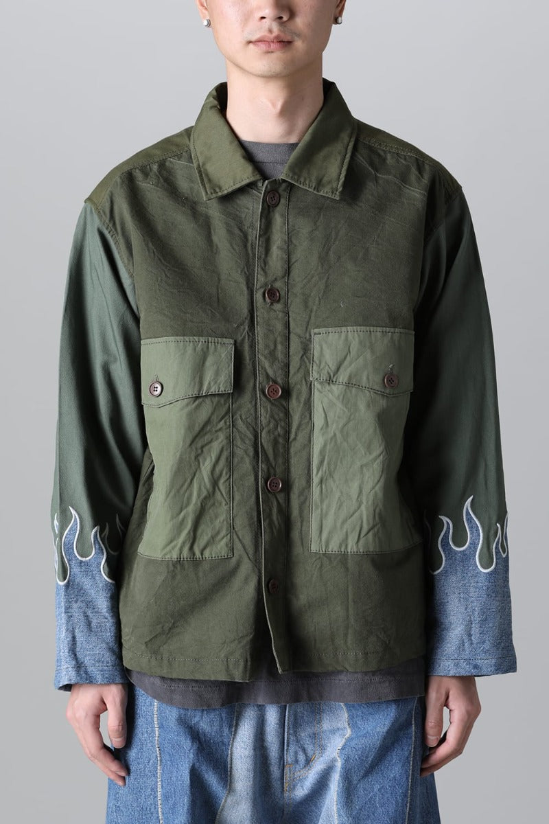 Fire EMB jacket  Denim - M2