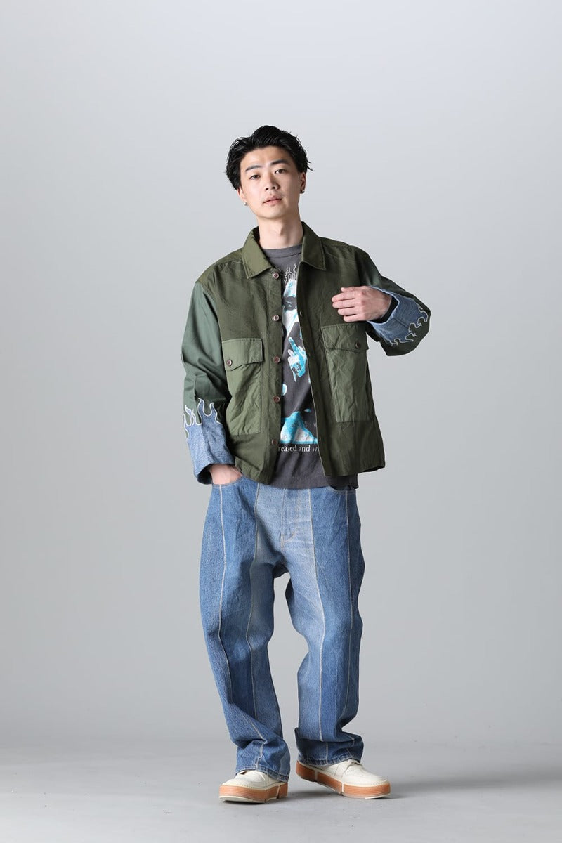 Fire EMB jacket  Denim - M2