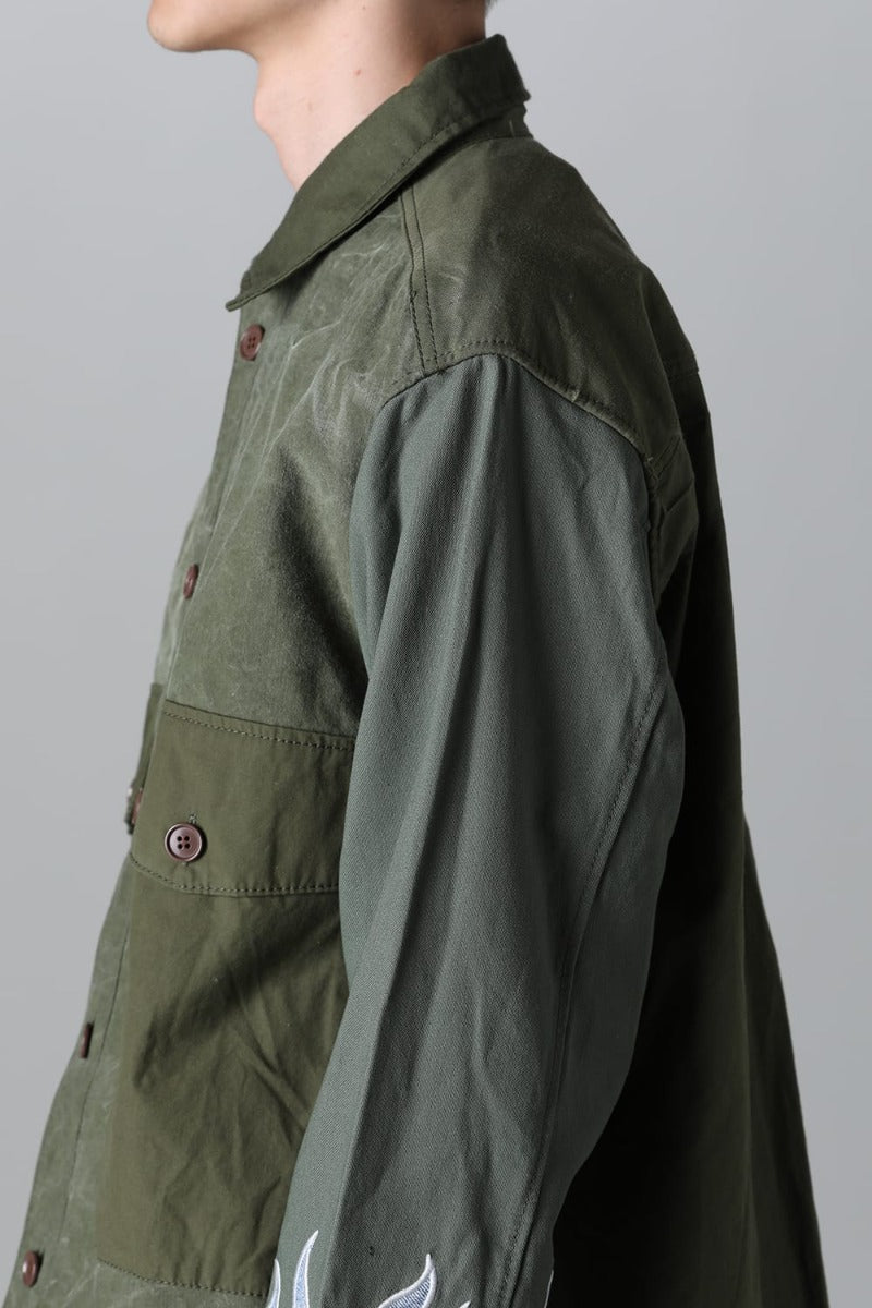 Fire EMB jacket  Denim - L1