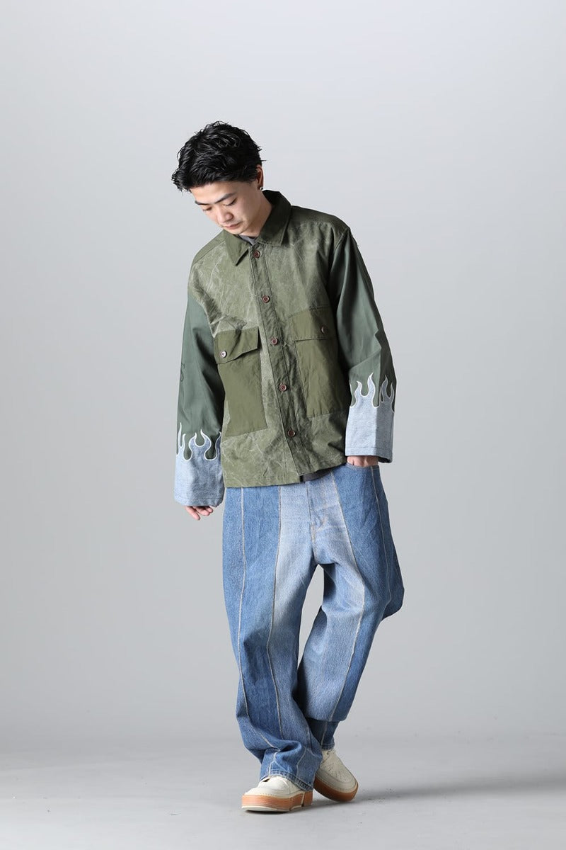 Fire EMB jacket  Denim - L1
