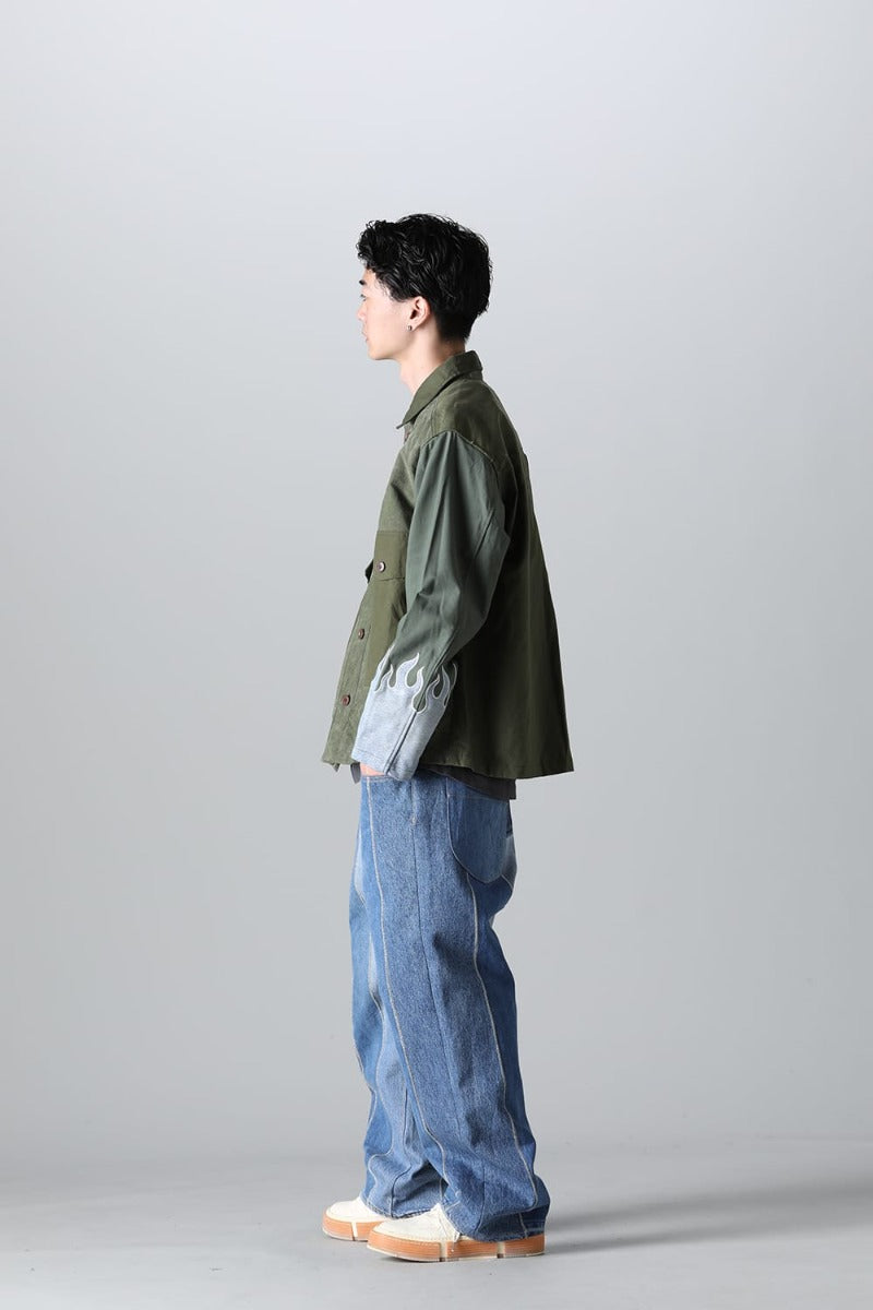 Fire EMB jacket  Denim - L1