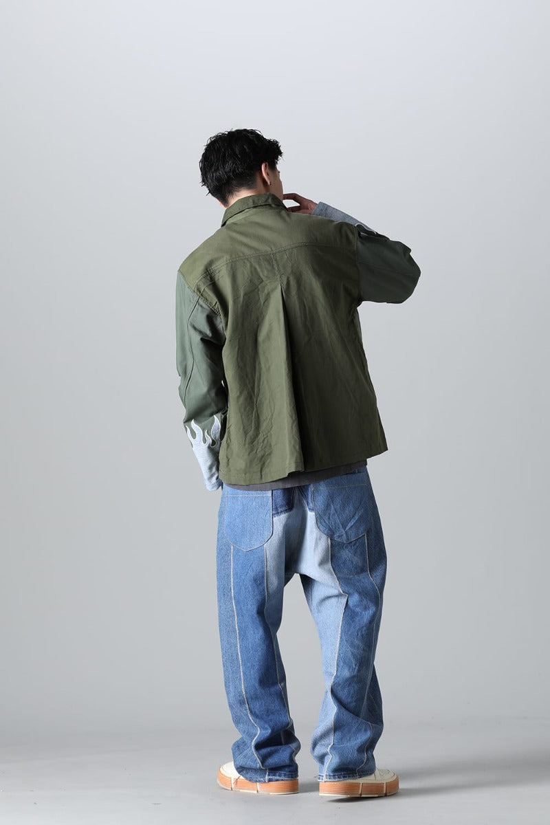 Fire EMB jacket  Denim - L1