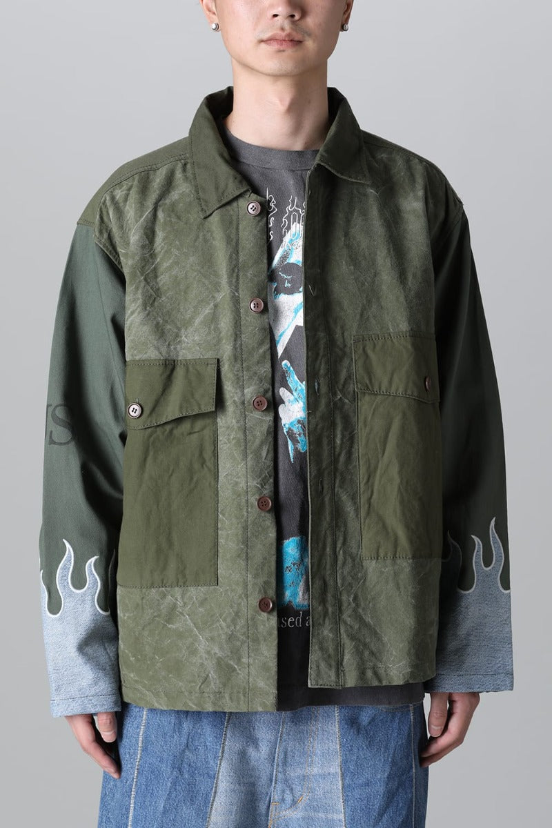 Fire EMB jacket  Denim - L1