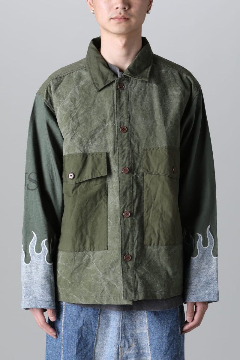 Fire EMB jacket  Denim - L1