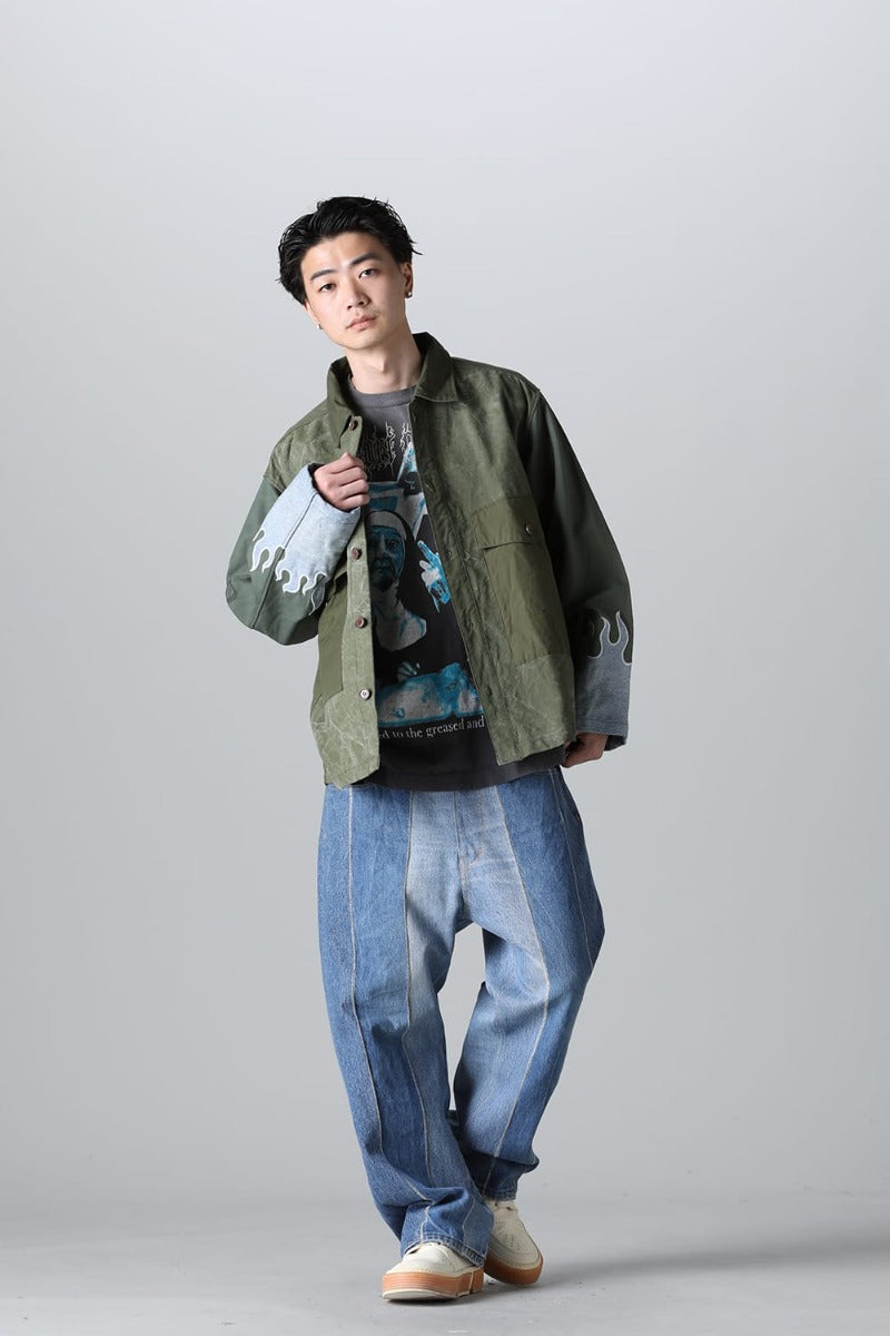 Fire EMB jacket  Denim - L1