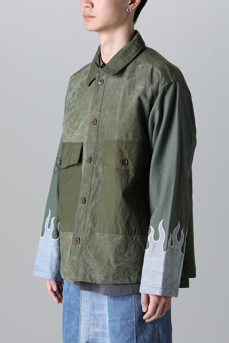 Fire EMB jacket  Denim - L1