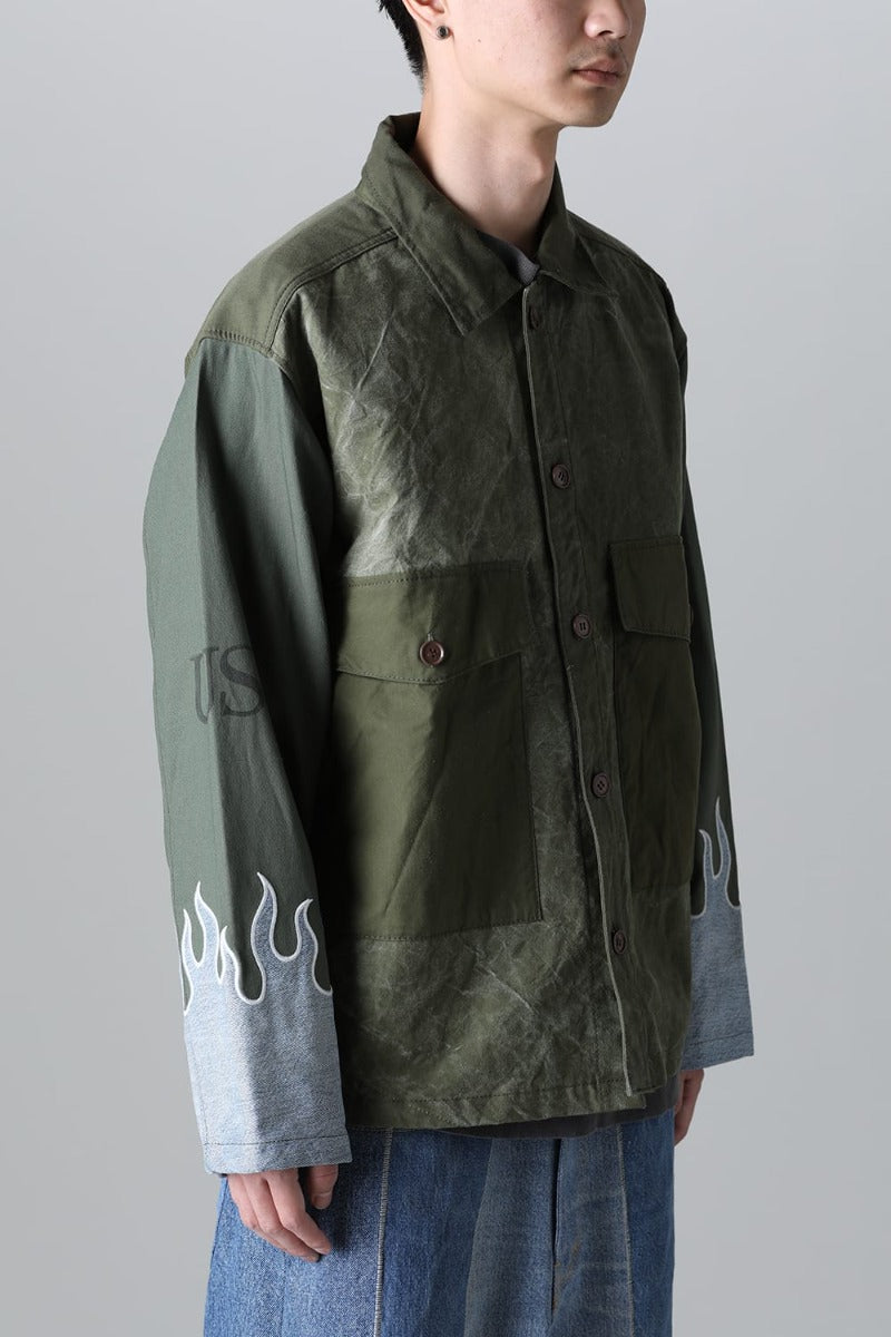 Fire EMB jacket  Denim - L1