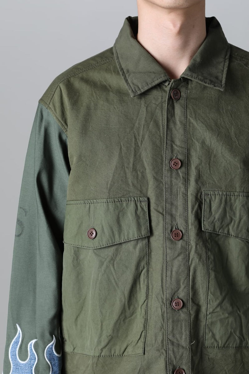 Fire EMB jacket  Denim - M1