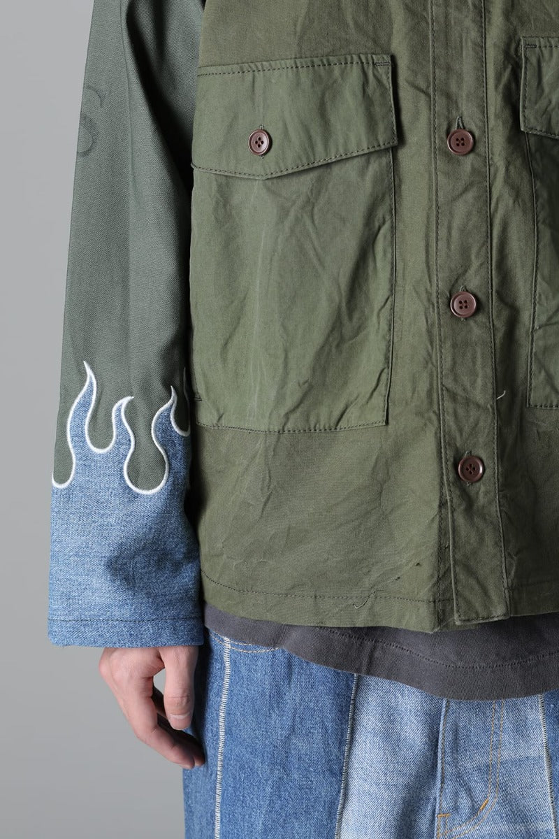 Fire EMB jacket  Denim - M1