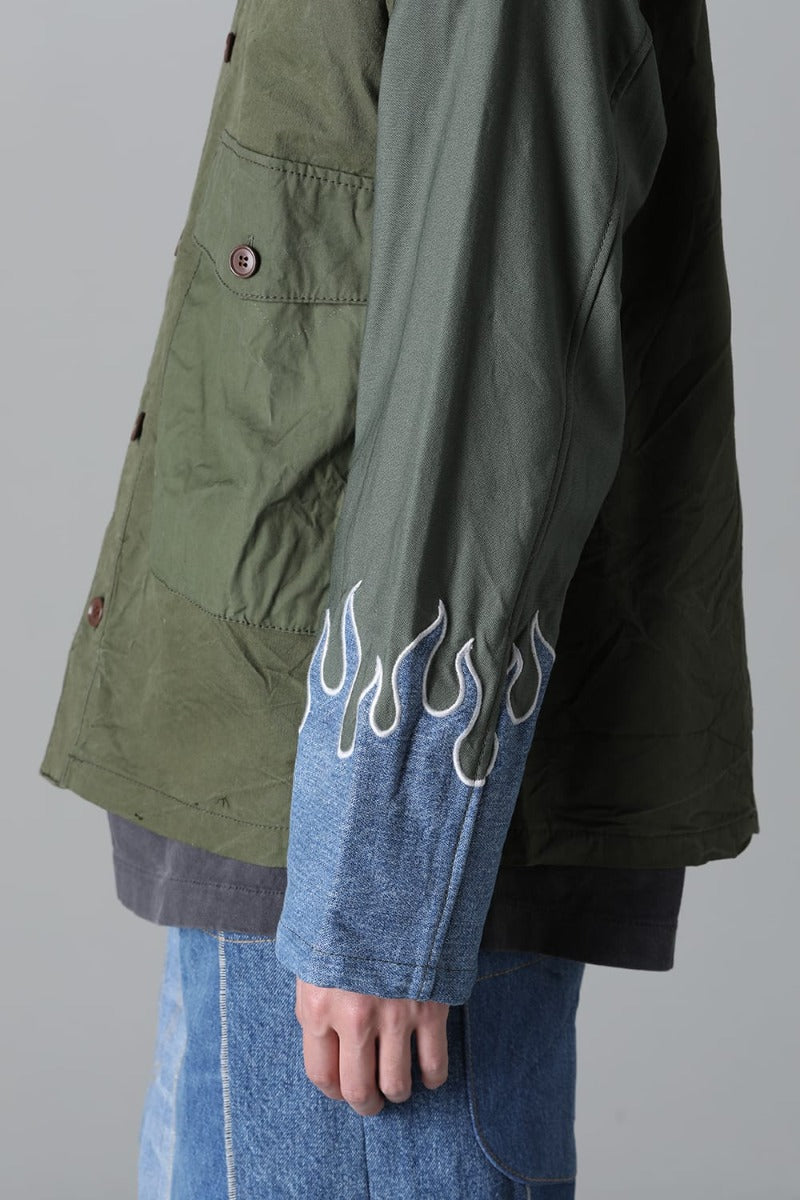 Fire EMB jacket  Denim - M1