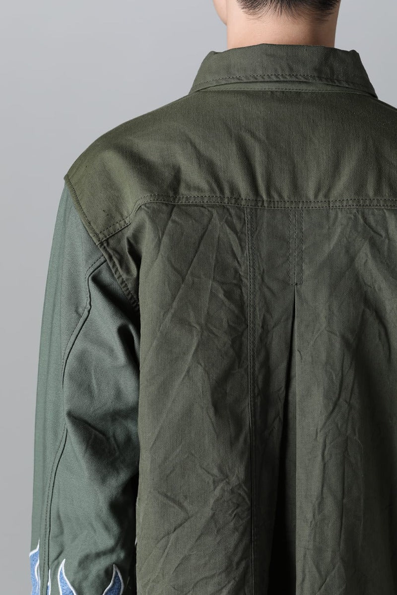 Fire EMB jacket  Denim - M1