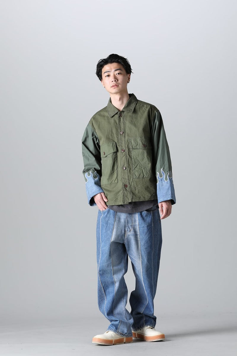 Fire EMB jacket  Denim - M1
