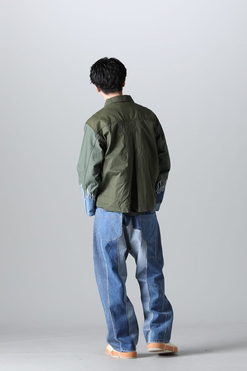 Fire EMB jacket  Denim - M1
