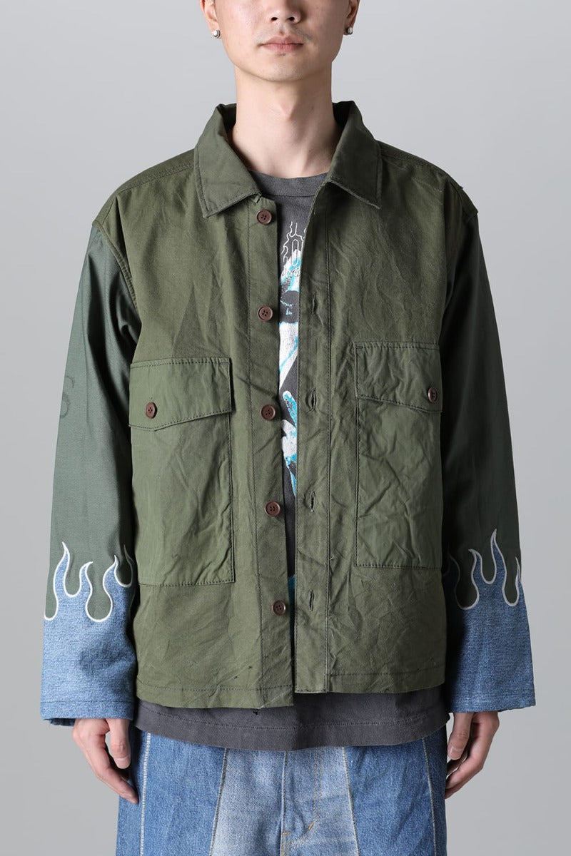 Fire EMB jacket  Denim - M1
