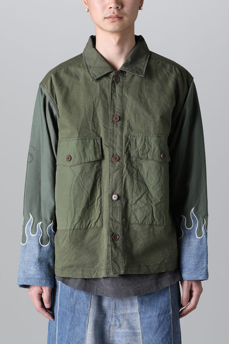 Fire EMB jacket  Denim - M1
