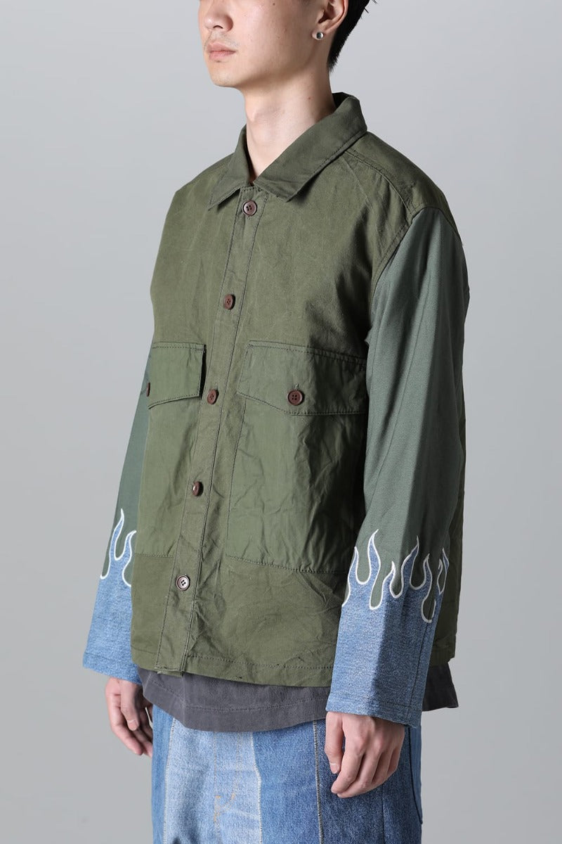 Fire EMB jacket  Denim - M1