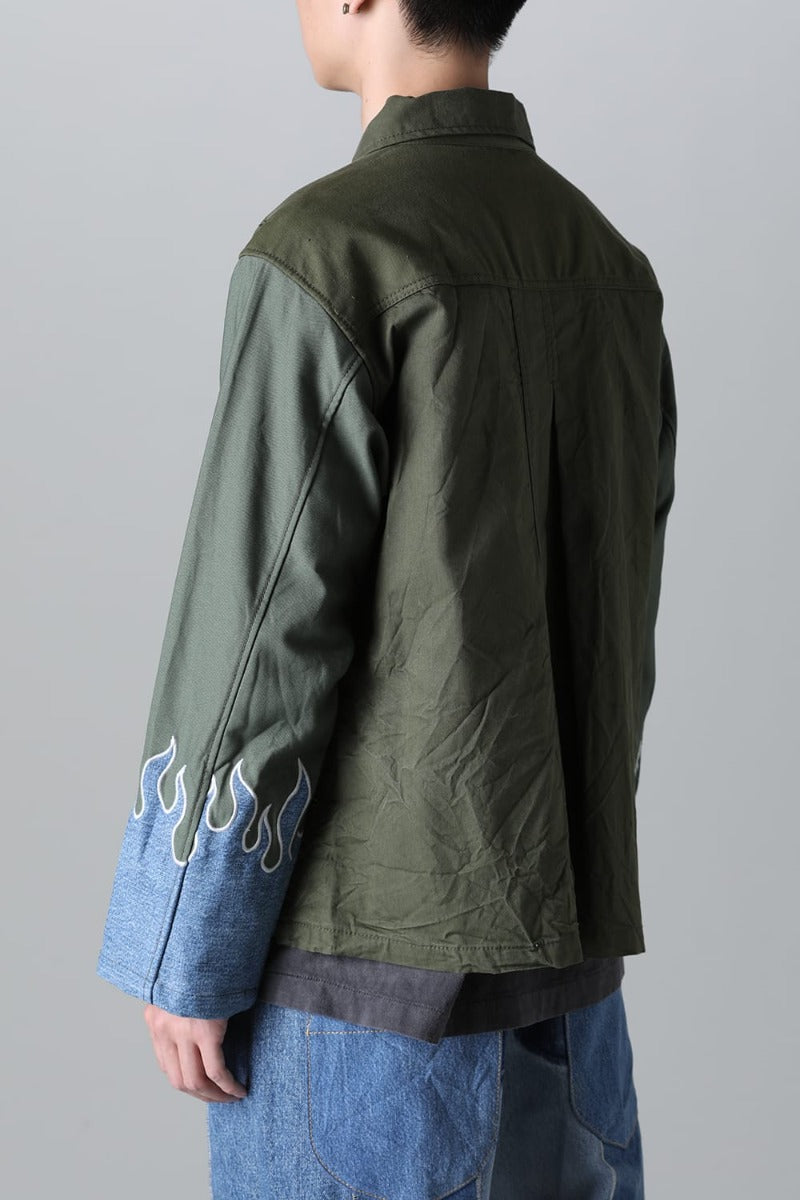 Fire EMB jacket  Denim - M1