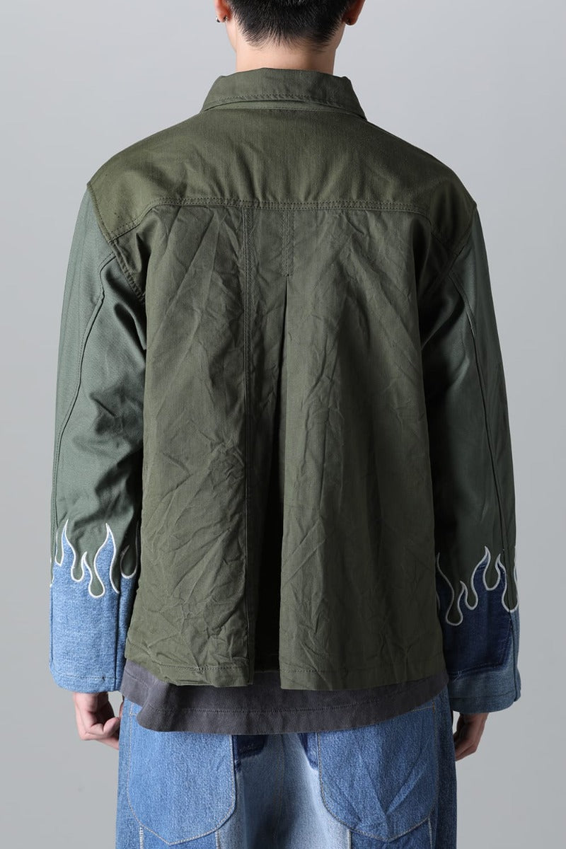 Fire EMB jacket  Denim - M1