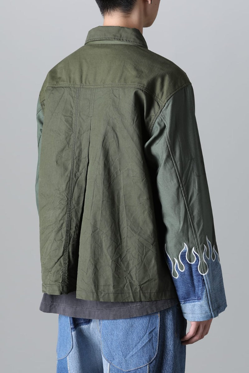 Fire EMB jacket  Denim - M1