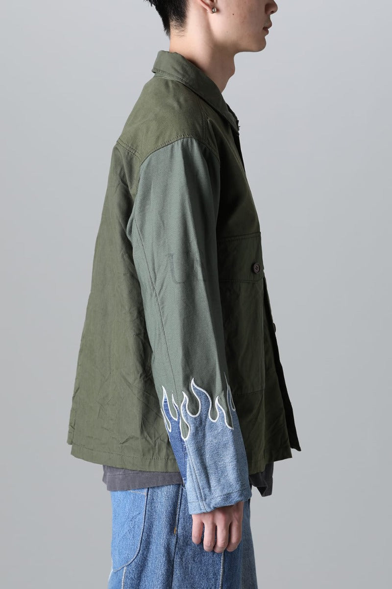 Fire EMB jacket  Denim - M1