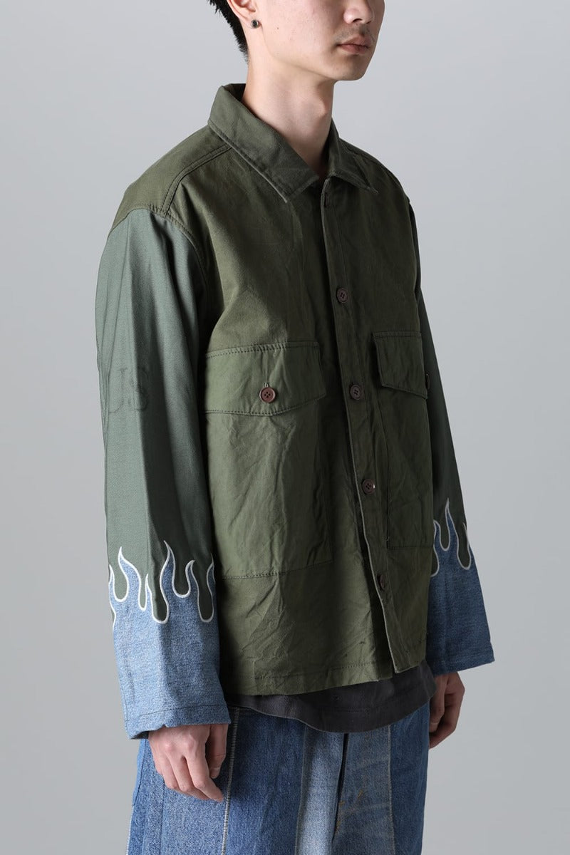 Fire EMB jacket  Denim - M1
