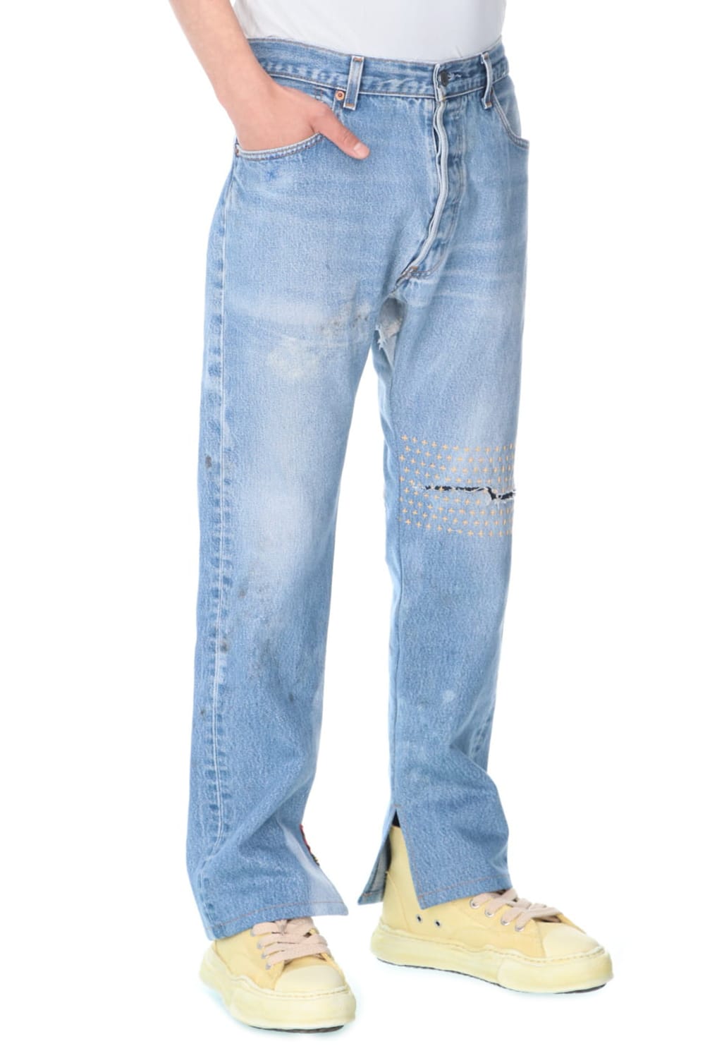REWORKED DENIM PANTS