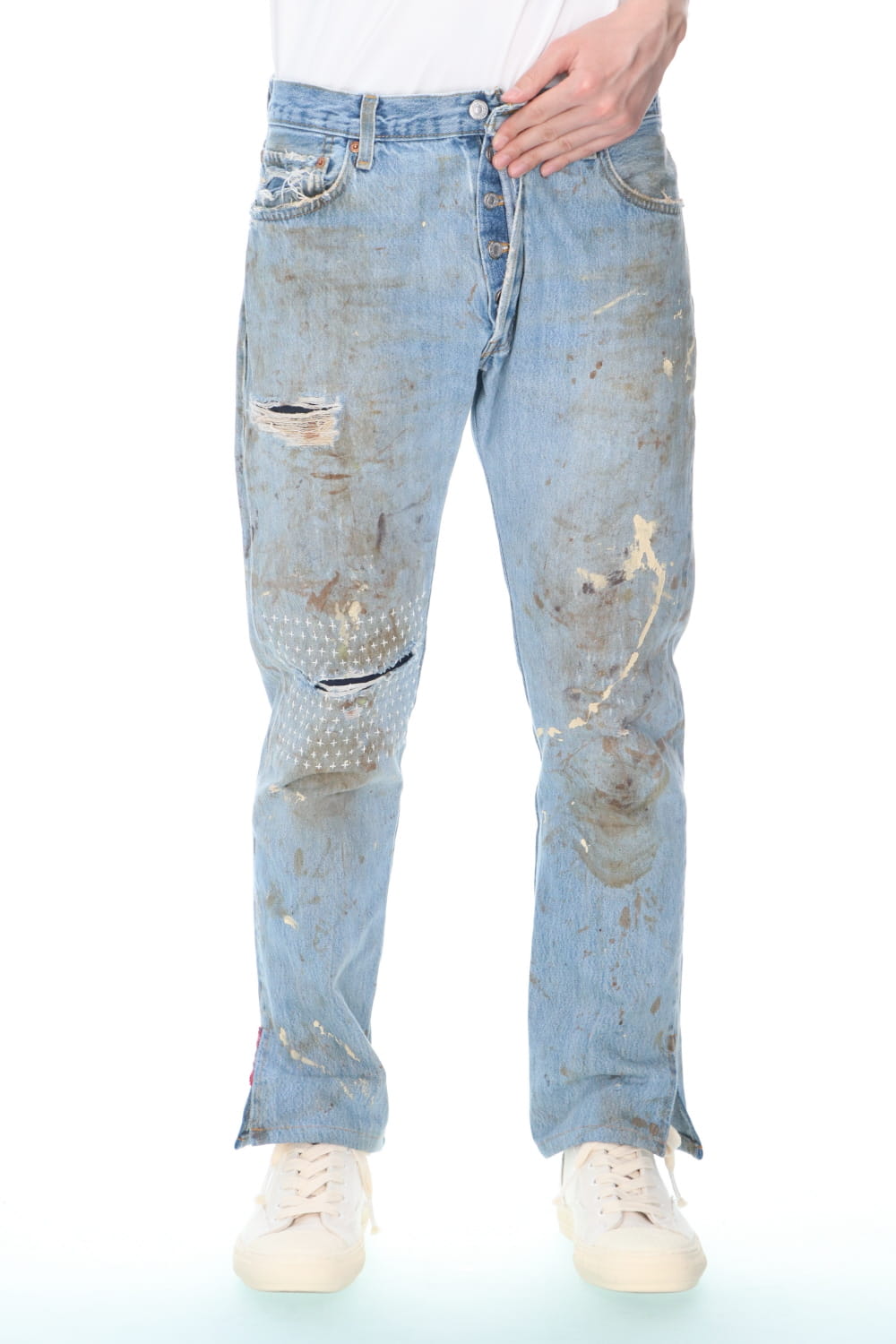 REWORKED DENIM PANTS