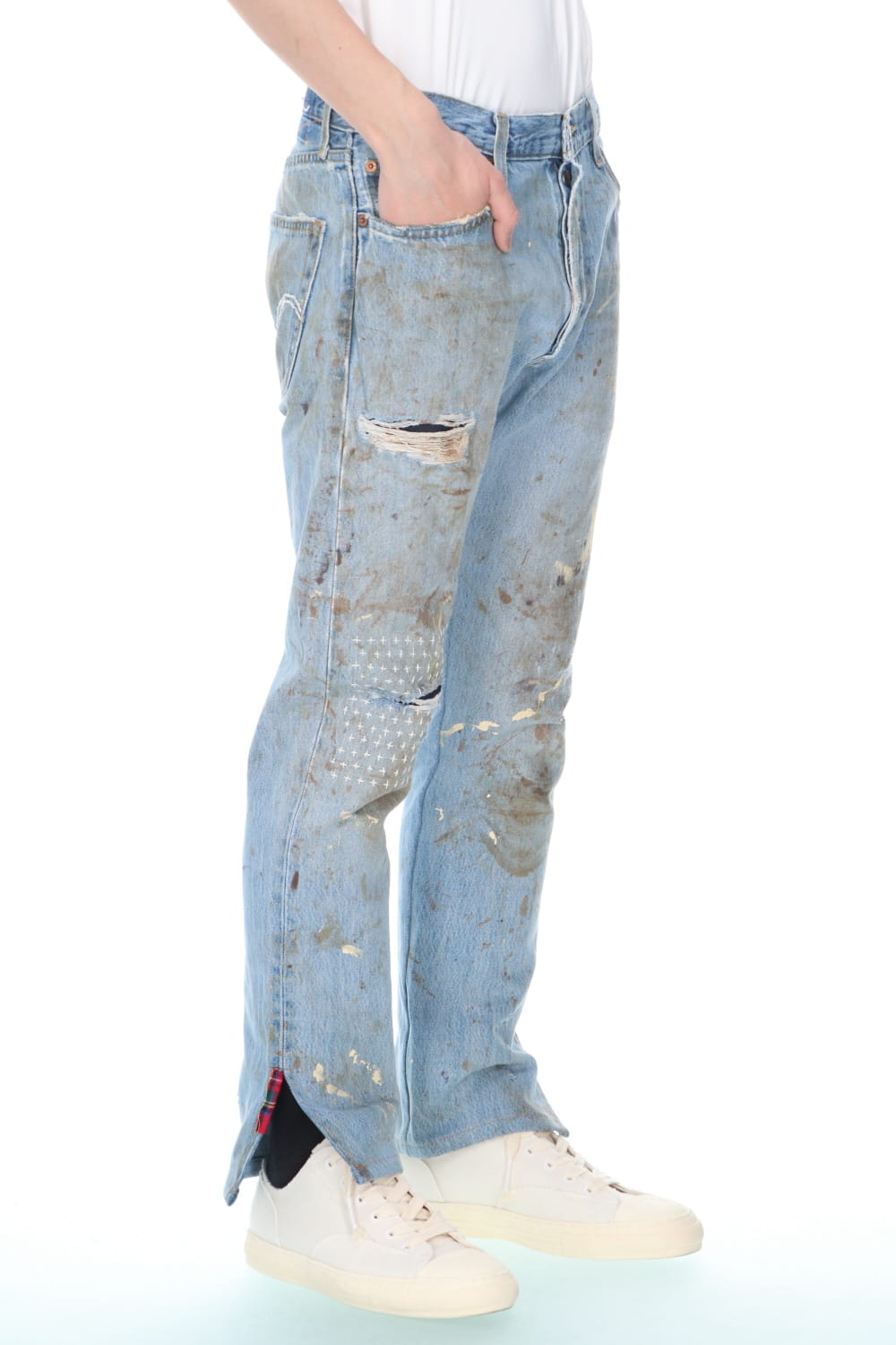 REWORKED DENIM PANTS