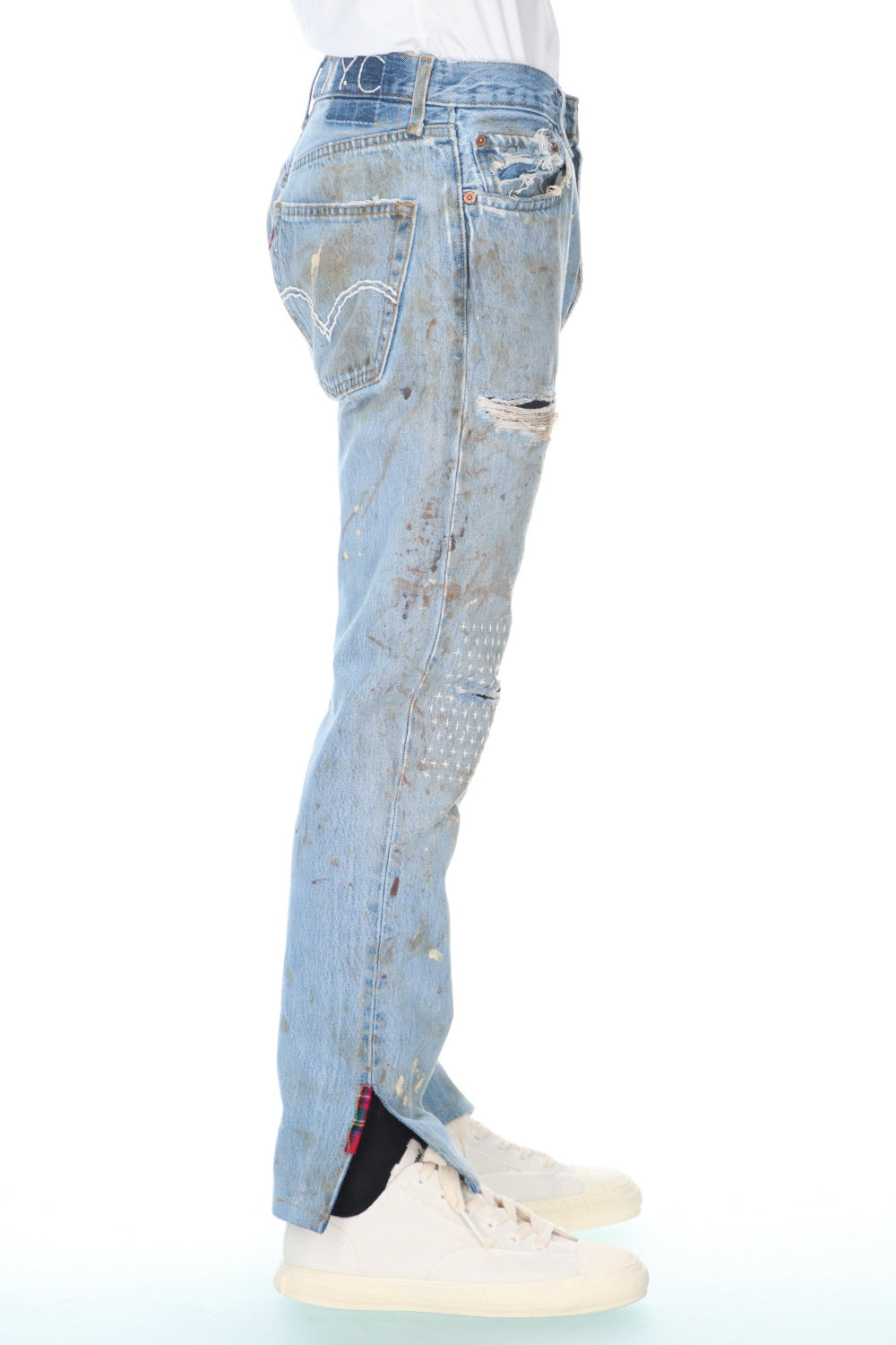 REWORKED DENIM PANTS