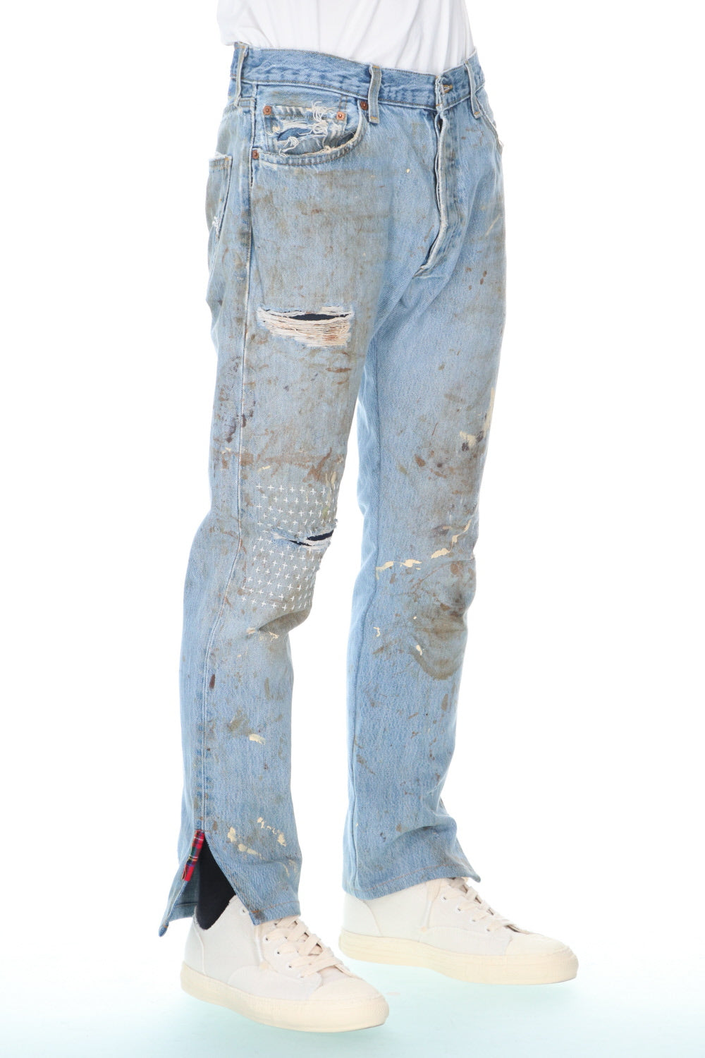 REWORKED DENIM PANTS
