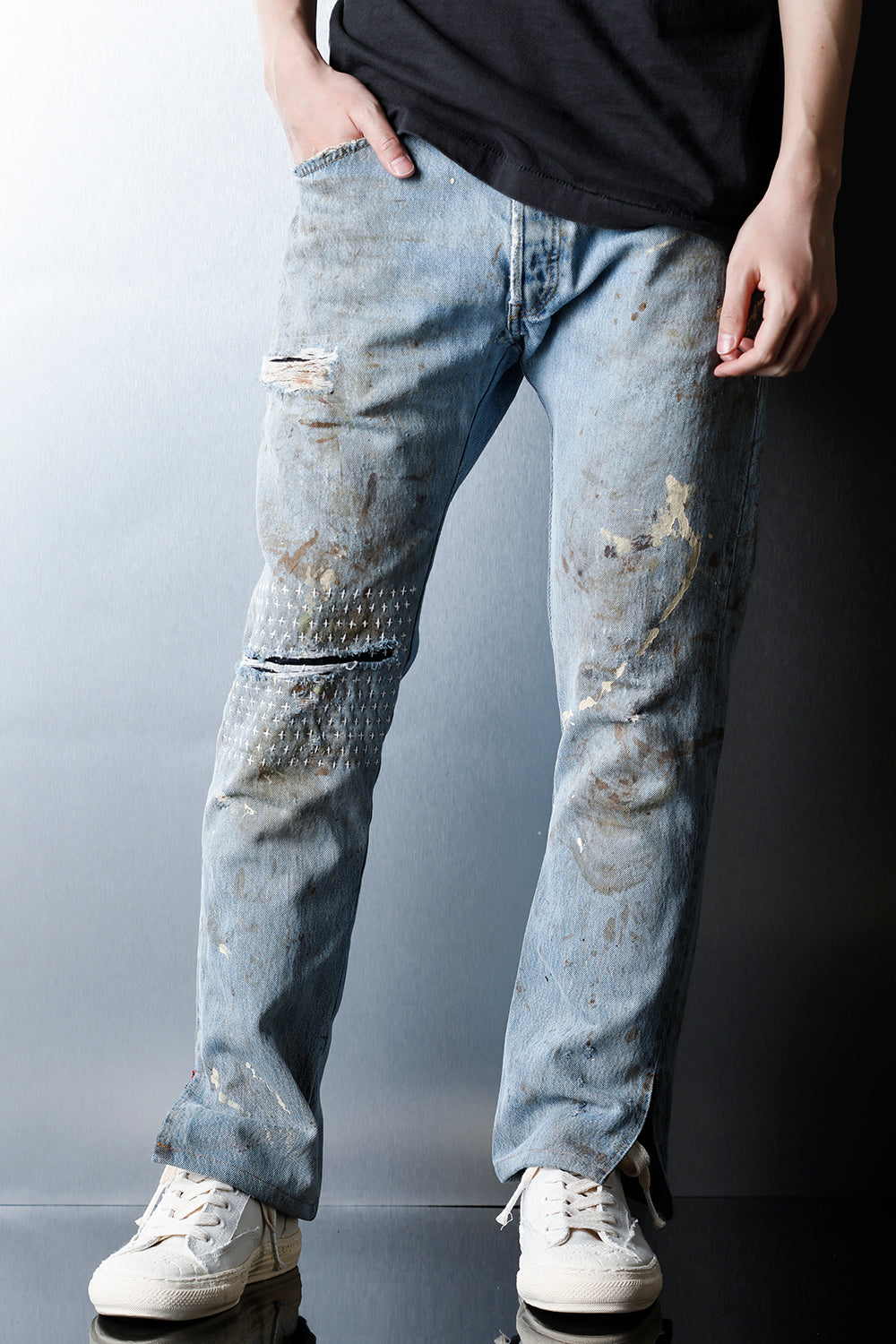 REWORKED DENIM PANTS