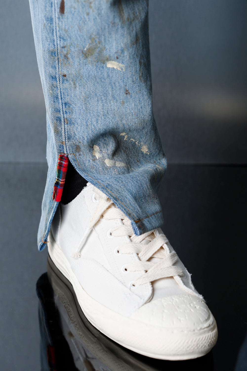 REWORKED DENIM PANTS