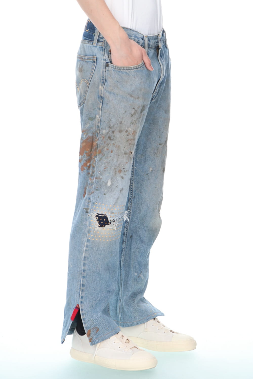 REWORKED DENIM PANTS
