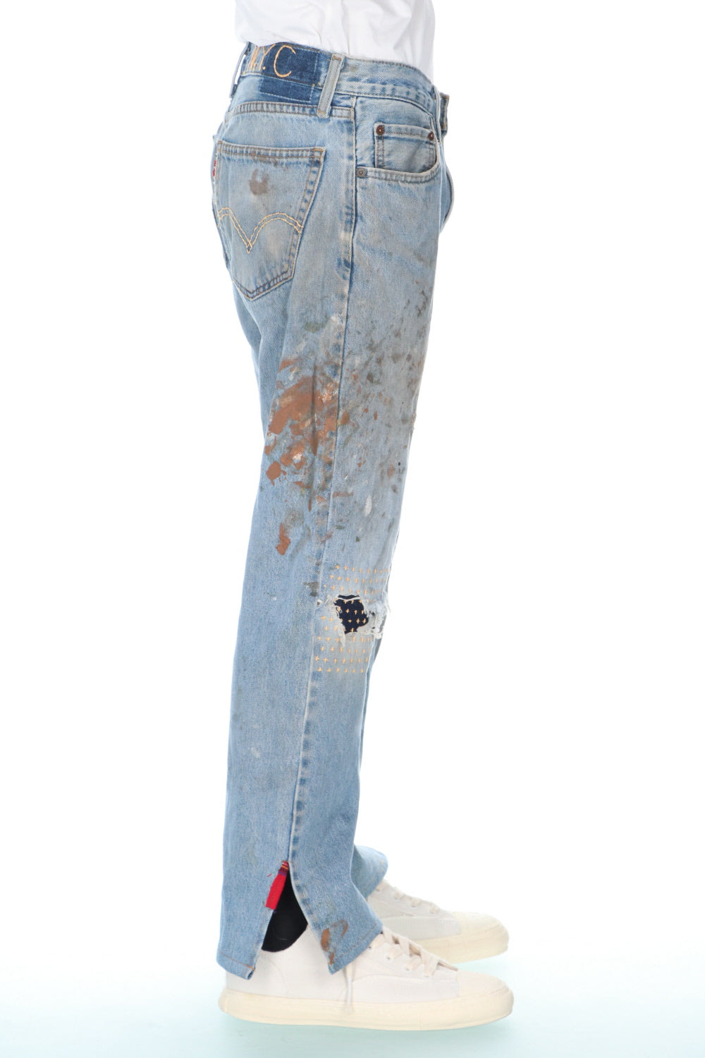 REWORKED DENIM PANTS