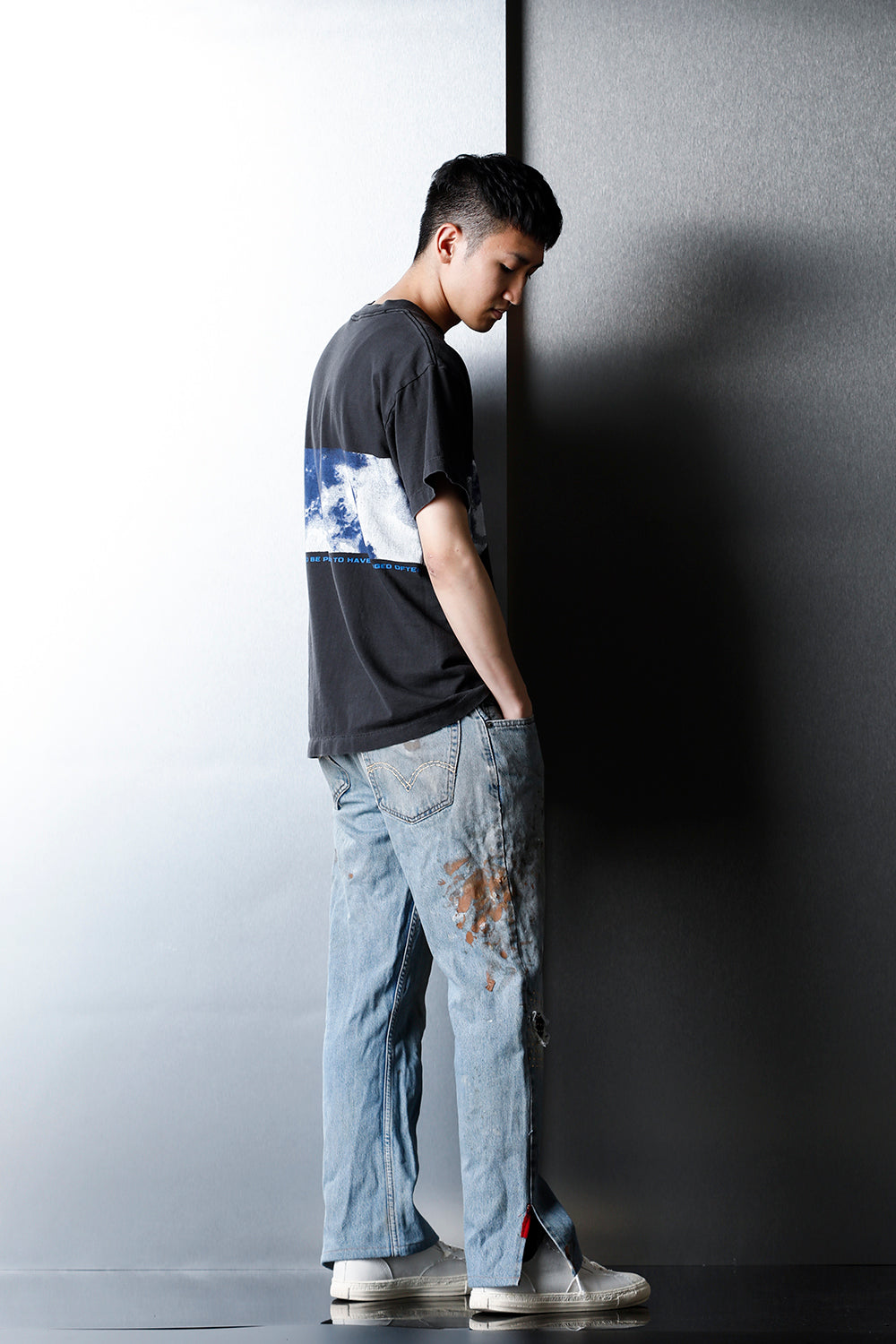 REWORKED DENIM PANTS