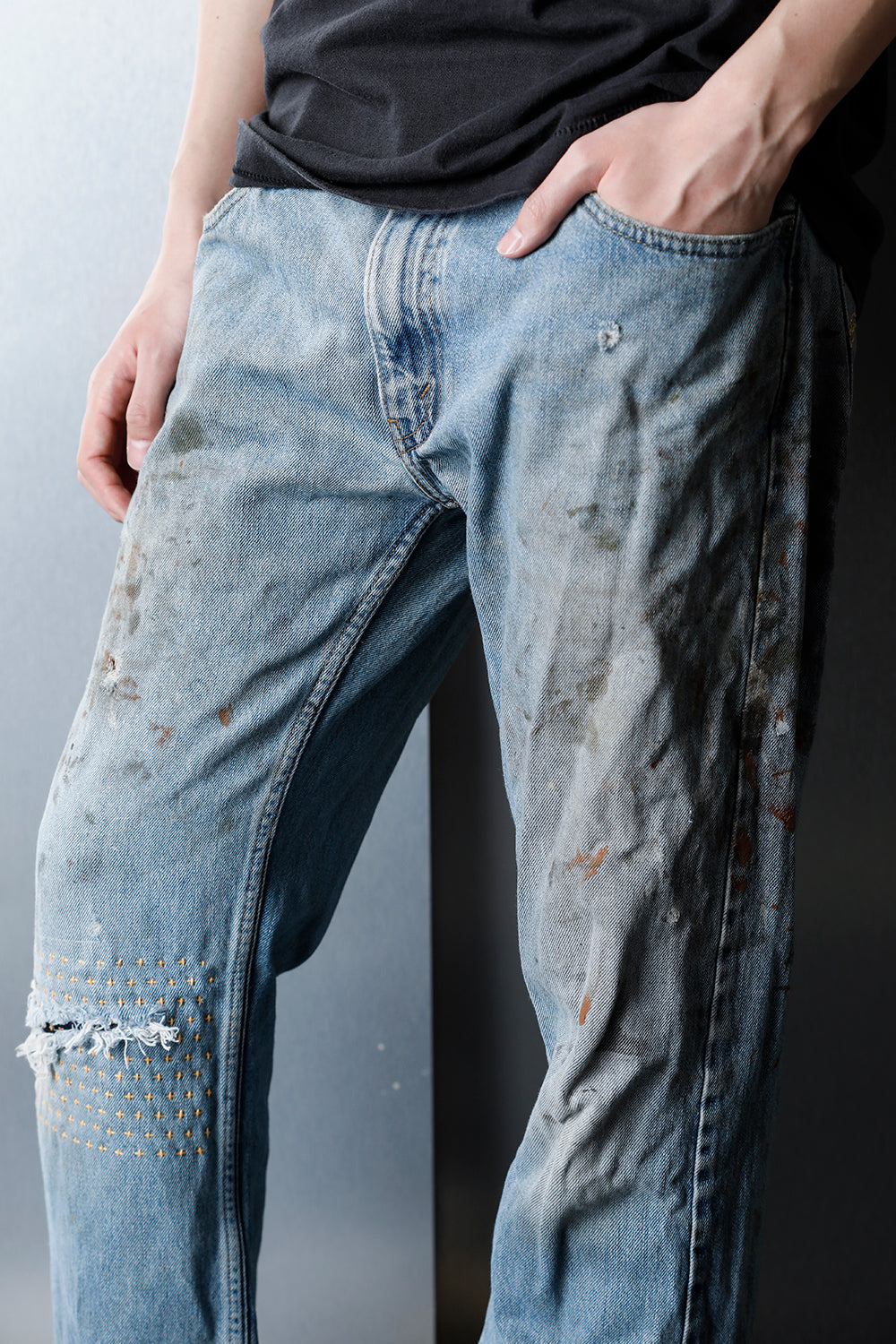 REWORKED DENIM PANTS