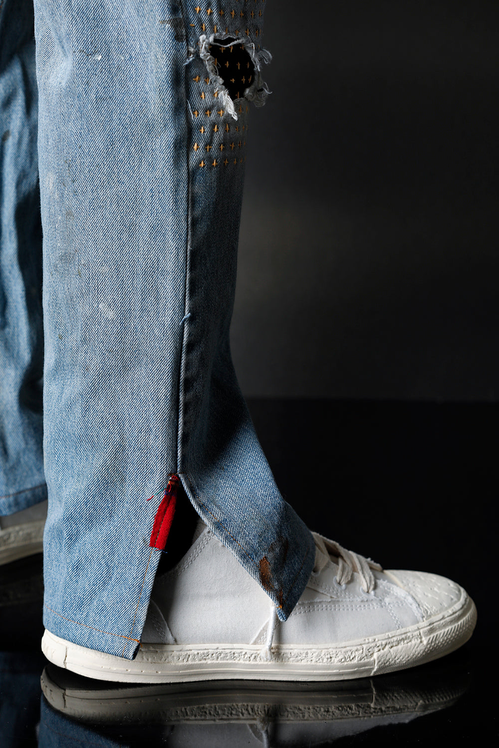 REWORKED DENIM PANTS