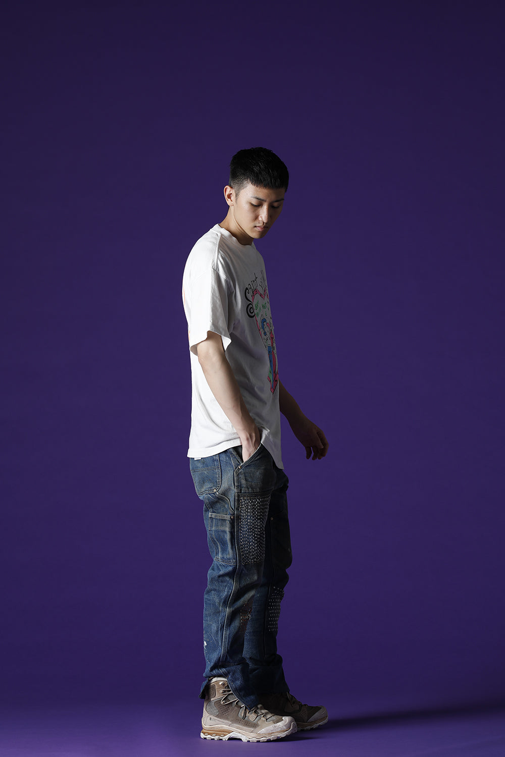 REWORKED PAINTER DENIM PANTS