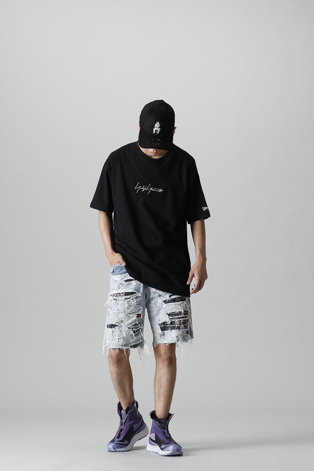 リワークド ダメージ デニムショーツ