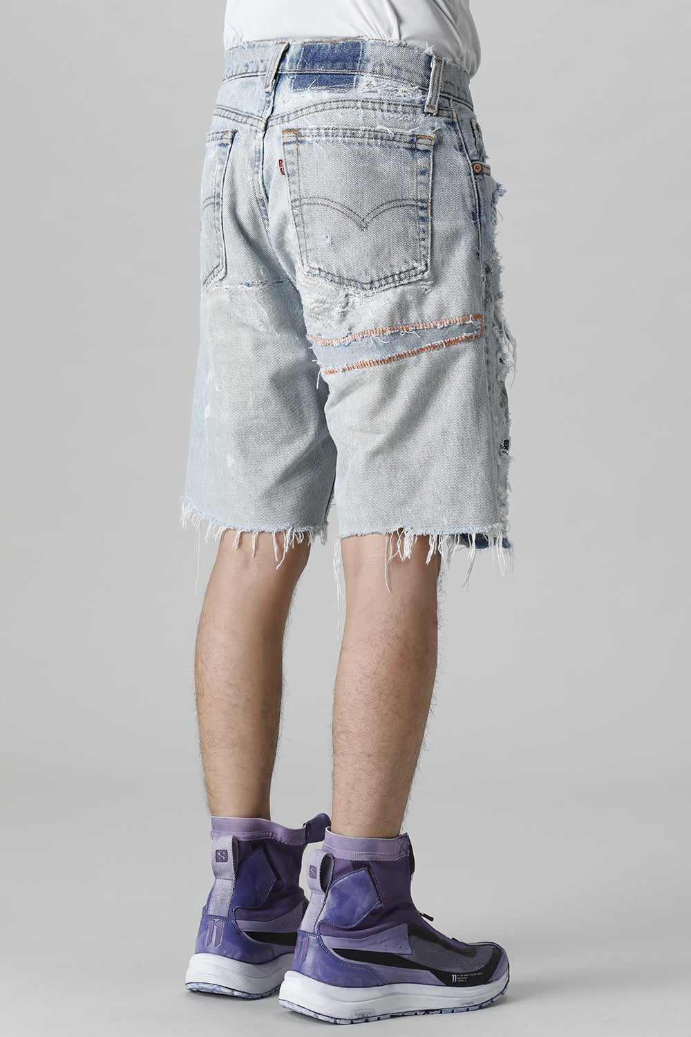 リワークド ダメージ デニムショーツ