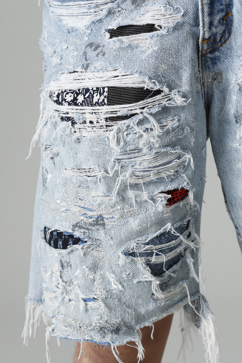 リワークド ダメージ デニムショーツ