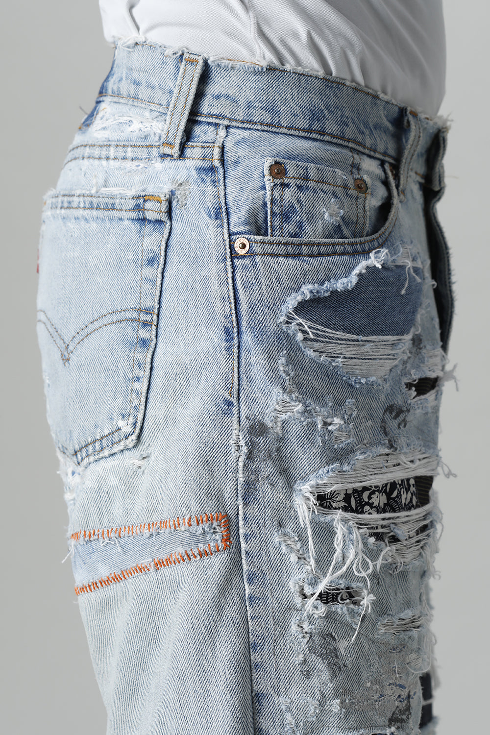 リワークド ダメージ デニムショーツ