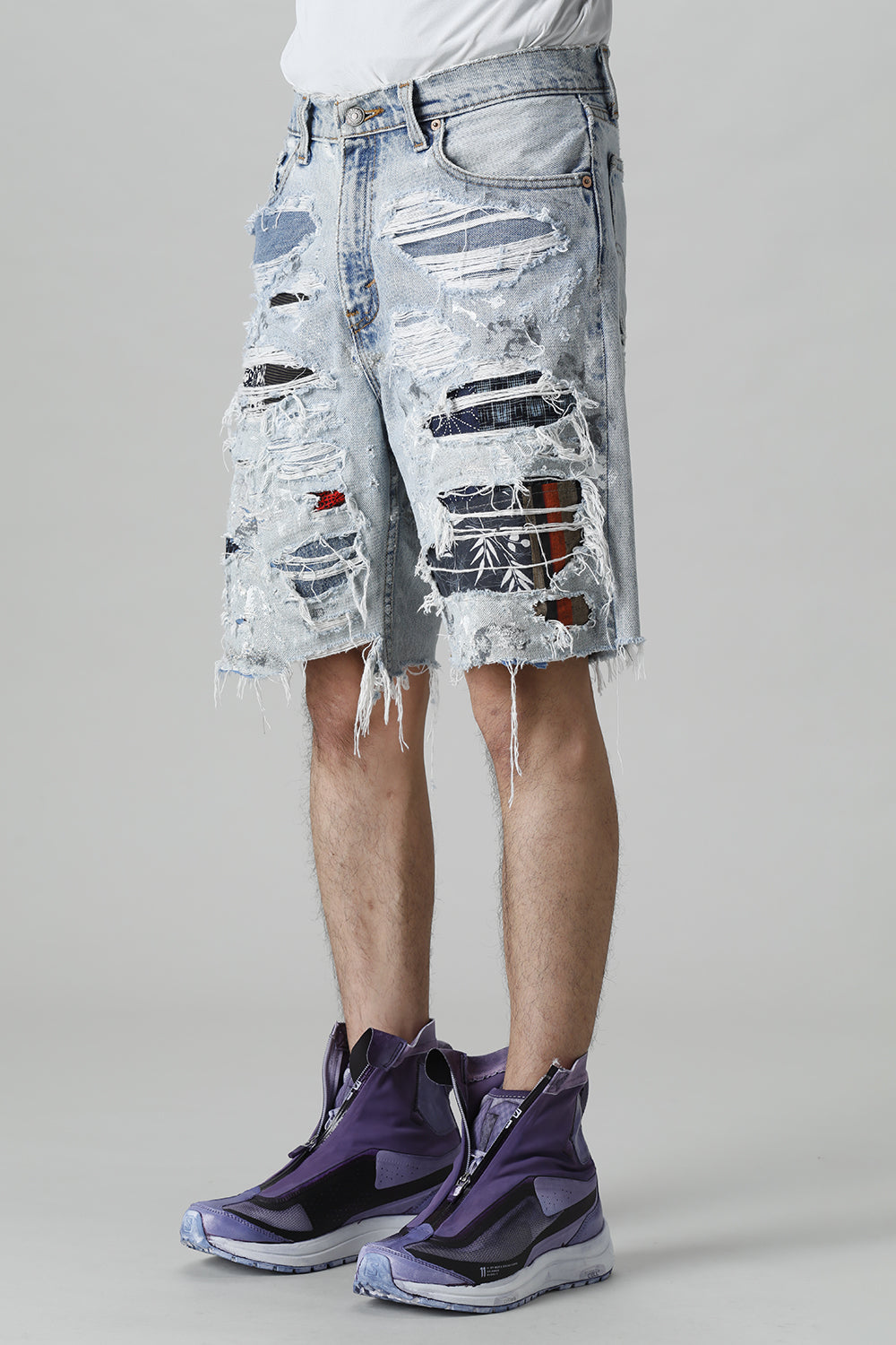 リワークド ダメージ デニムショーツ