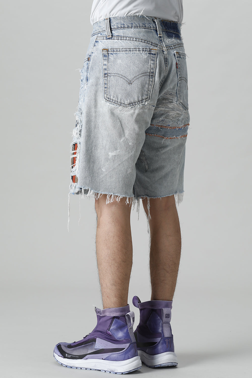 リワークド ダメージ デニムショーツ