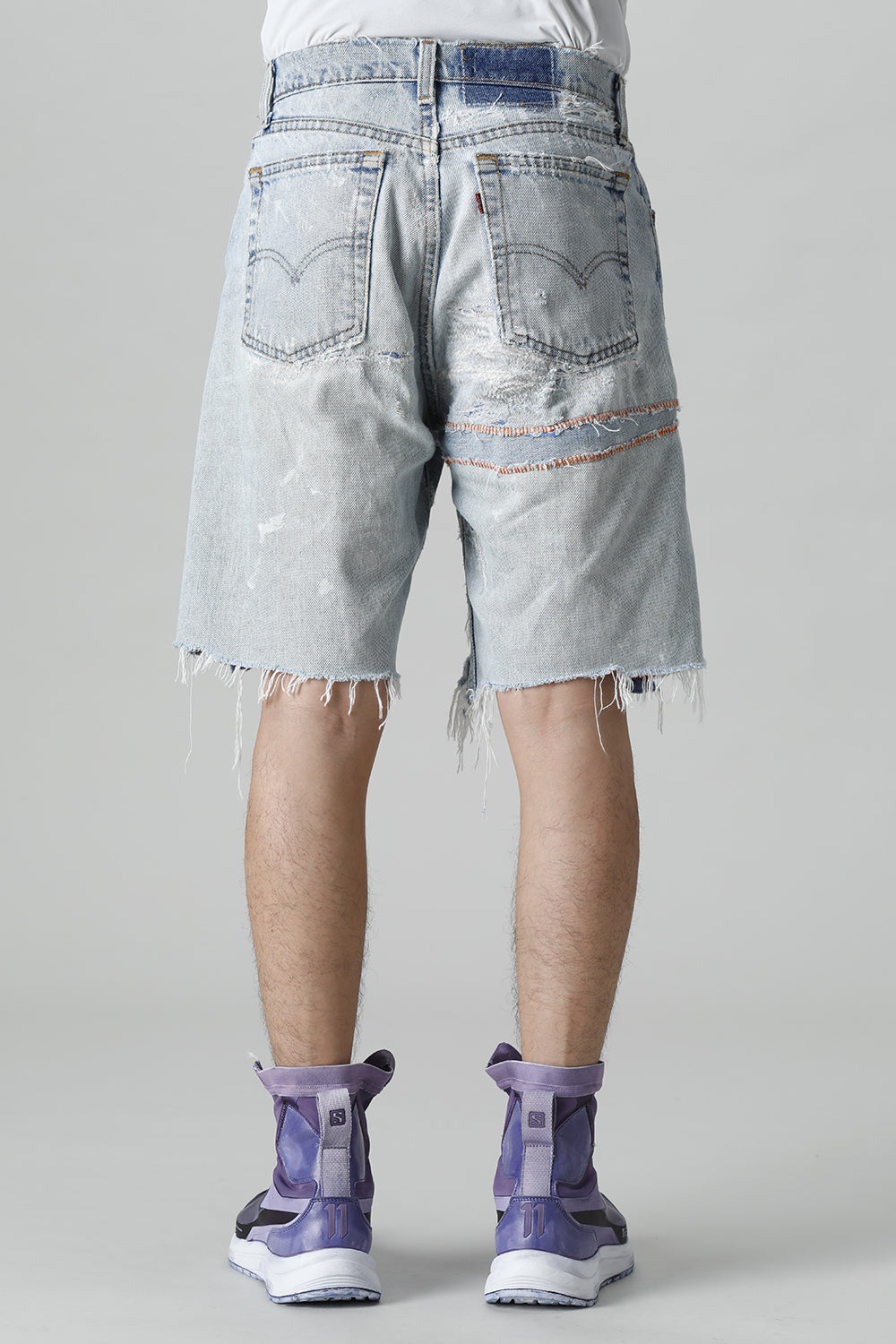 リワークド ダメージ デニムショーツ