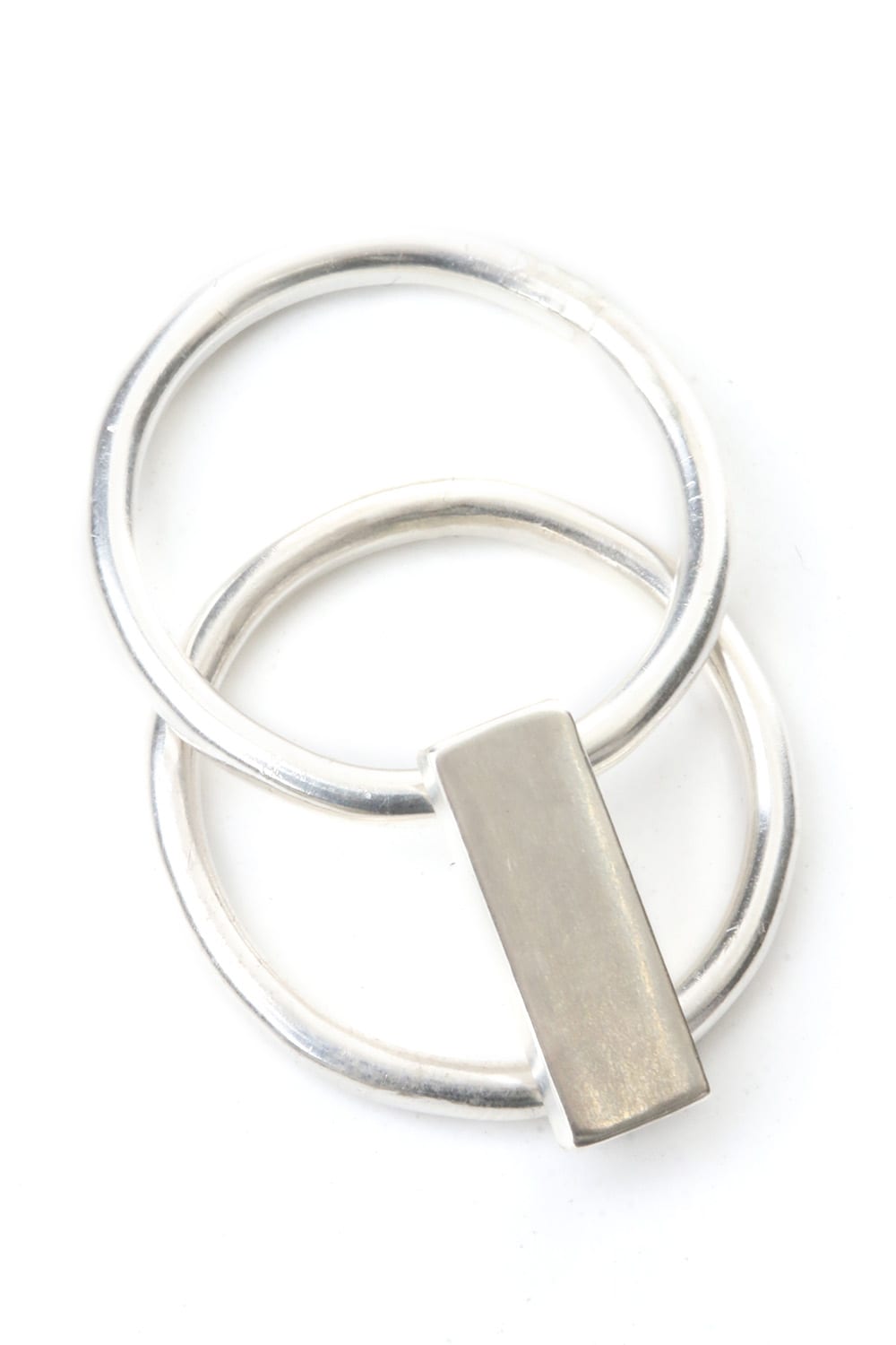Plate Double  RIng All Silver type - io-01-104