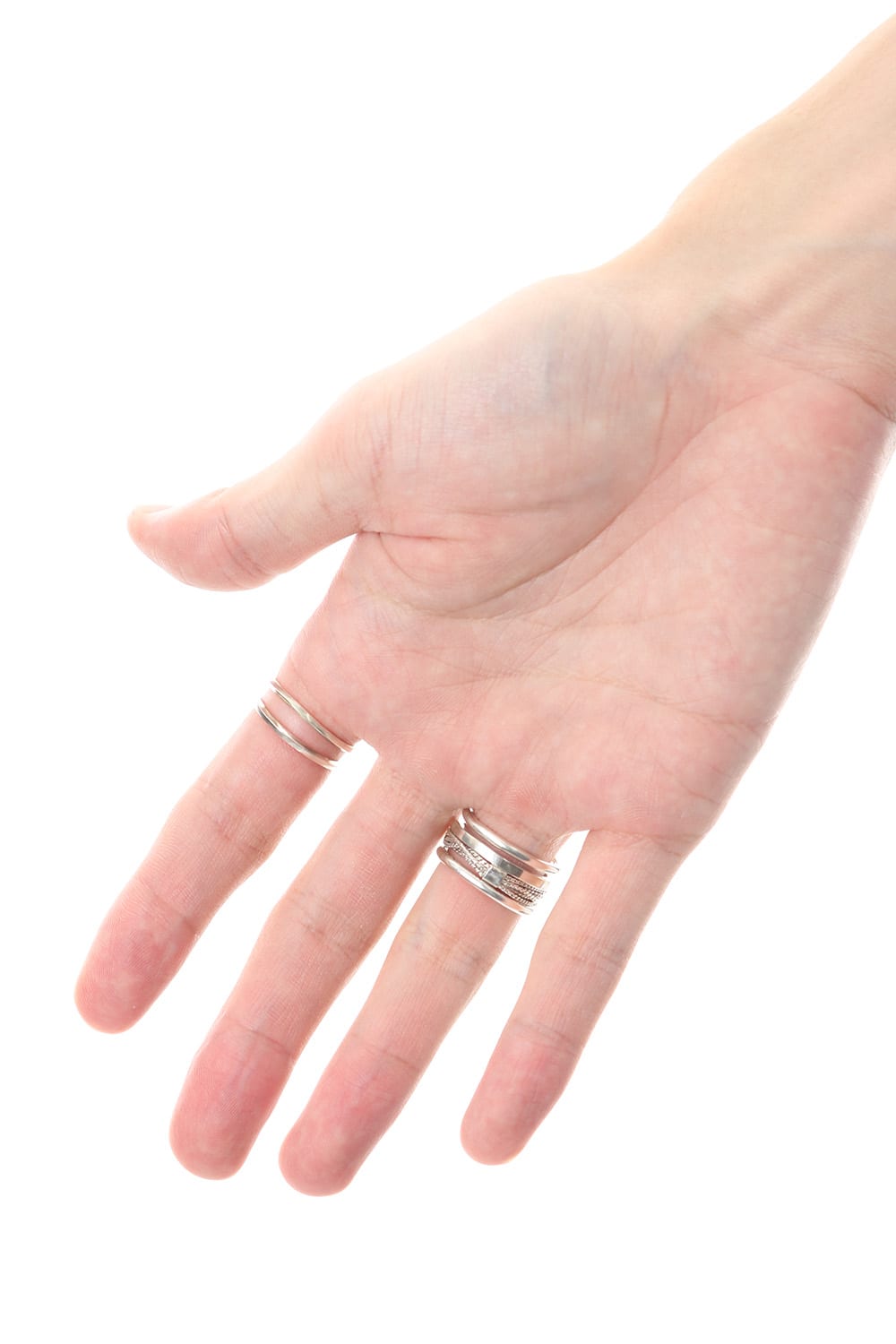 Plate Double  RIng All Silver type - io-01-104