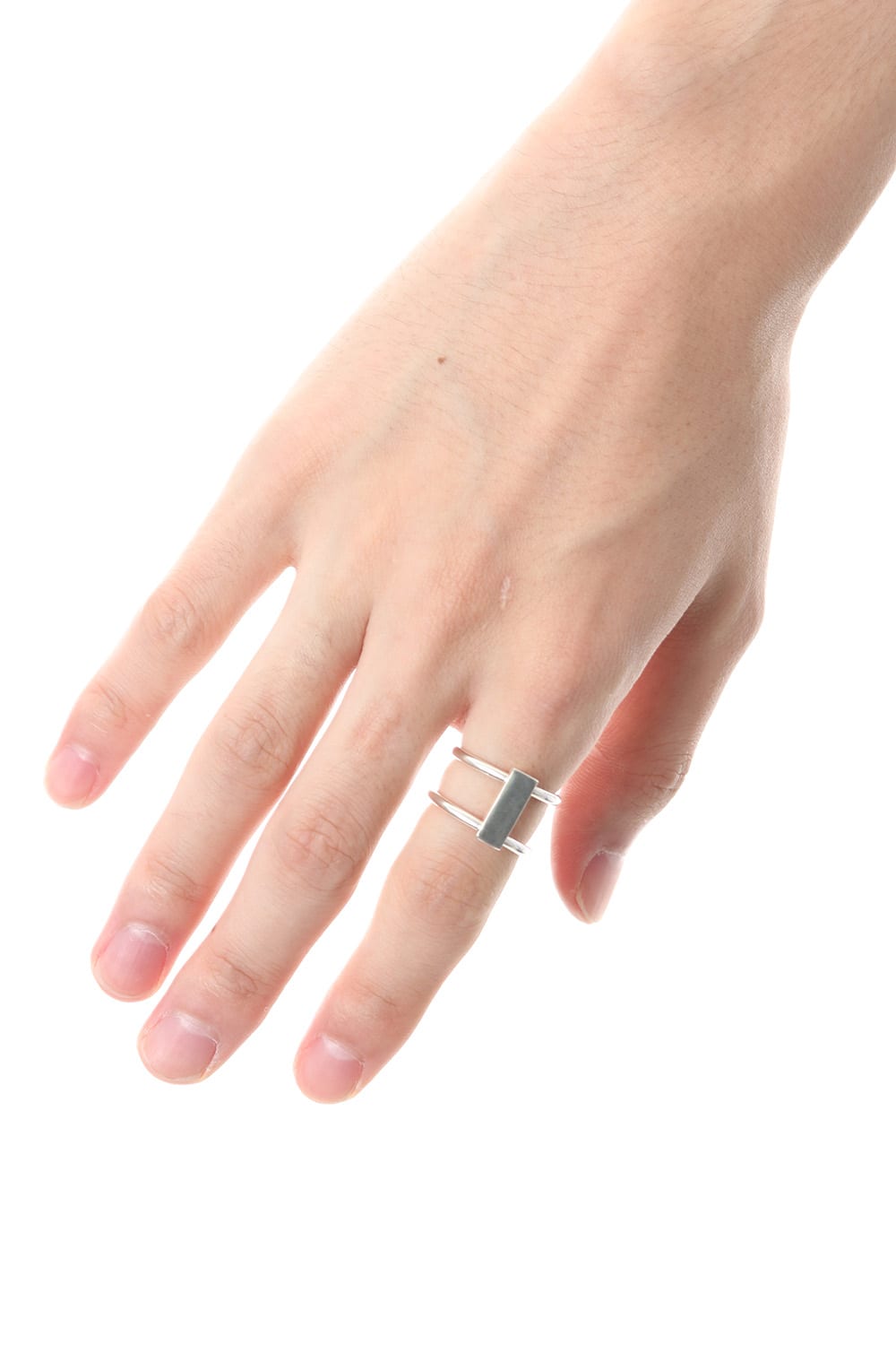Plate Double  RIng All Silver type - io-01-104